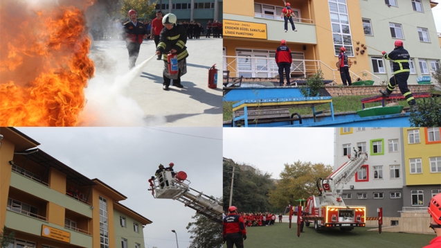 OKULLARDA AFET TATBİKATI...