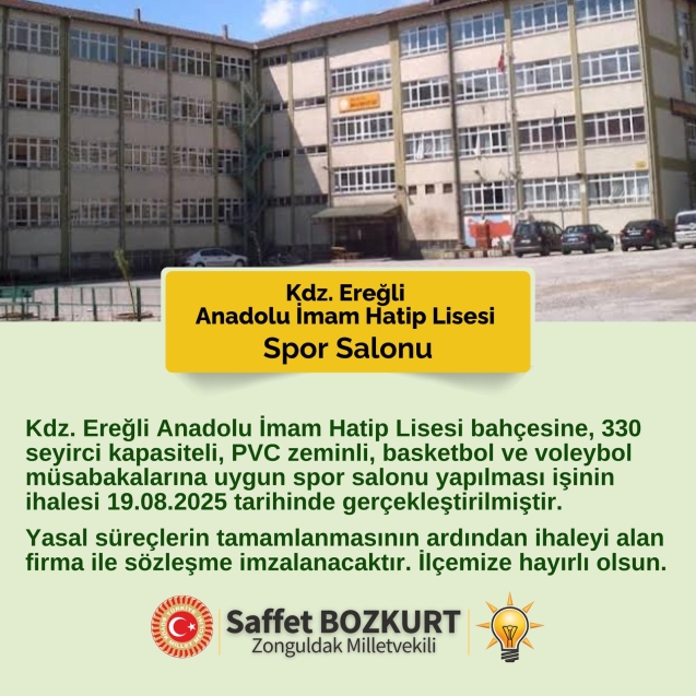 Saffet Bozkurt açıkladı... Spor salonu yapılacak...