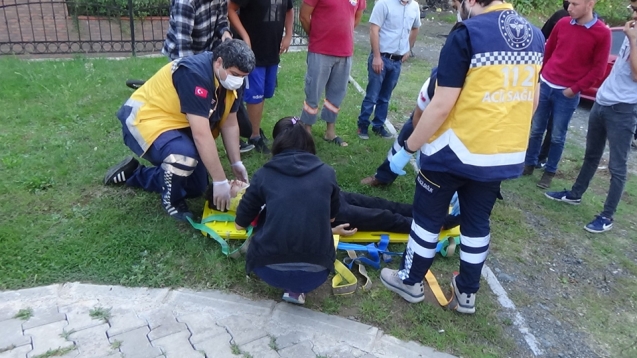 Karşıdan geçmek isteyen bisiklete çarptı...