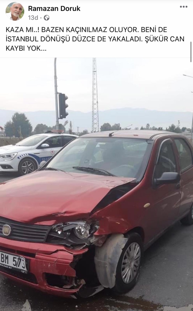 Ramazan Doruk kaza yaptı...