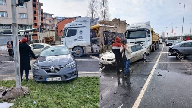 Zincirleme kaza... 1 yaşındaki bebek yaralandı...