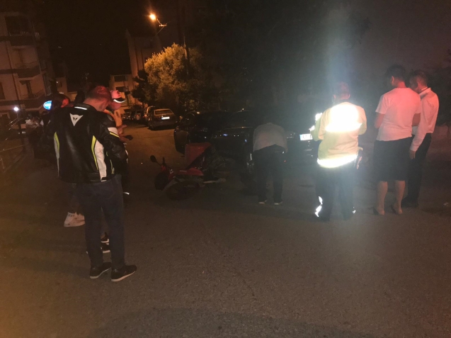 Motorsiklet yola devrildi...