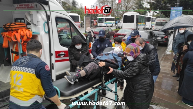 Yaşlı kadın dengesini kaybetti düştü...