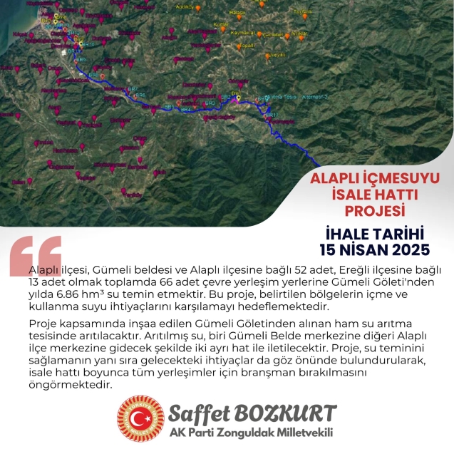 İçme suyu isale hattı projesi ihaleye çıkıyor...