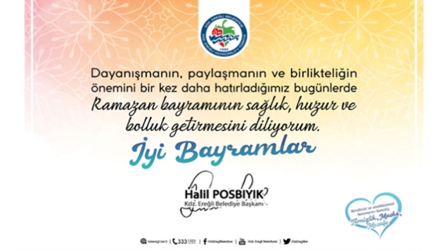 Halil Posbıyık'tan bayram mesajı...