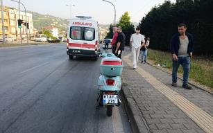 Otomobile arkadan çarptı… Soluğu hastanede aldı…