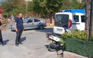Motosiklet otomobile çarptı...