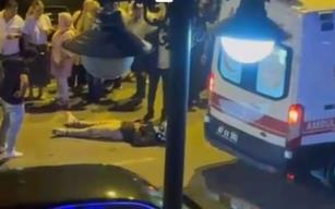 Ters yönden giren araç ile motosiklet çarpıştı...