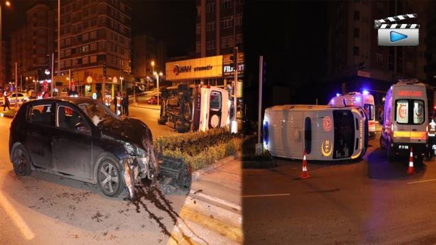 OTOMOBİL, AMBULANSLA ÇARPIŞTI...
