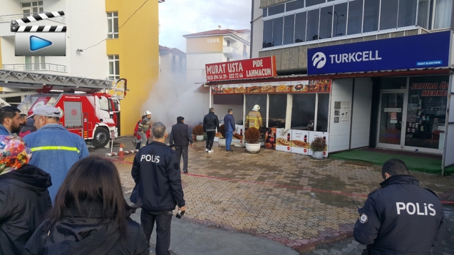 PİDE SALONUNDA YANGIN...