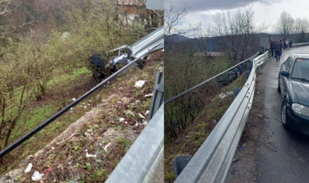 Önce bariyerlere çarptı...Ardından şarampole yuvarlandı