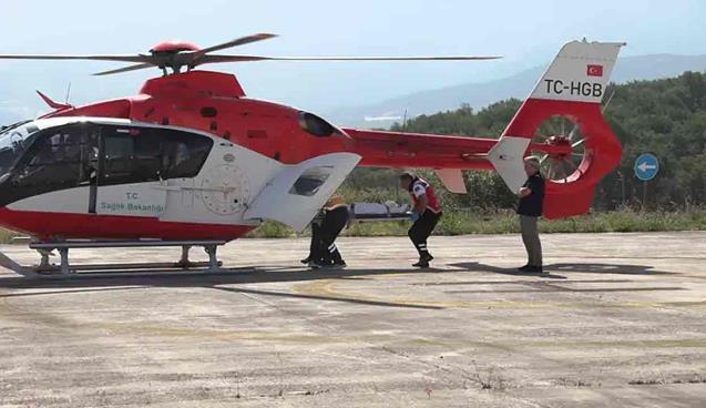 Nişan için geldi fenalaştı,ambulans helikopterle sevk edildi