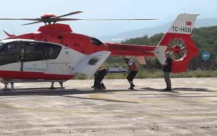 Nişan için geldi fenalaştı,ambulans helikopterle sevk edildi