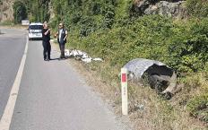 Faciadan dönüldü… Rulo sac yola devrildi…