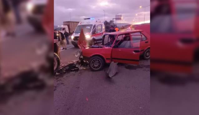 TIR'a çarptı... Sürücü yaralandı...