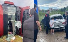 Feci kaza… TIR devrildi… Otomobile çarptı…