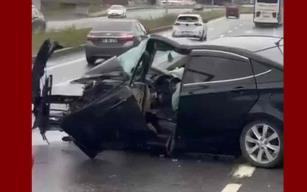 Motor bloğu koptu... Sürücü yaralandı...