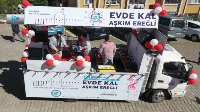 “EVDE KAL AŞKIM EREĞLİ” CANLI MÜZİK ARACI YOLLARDA...