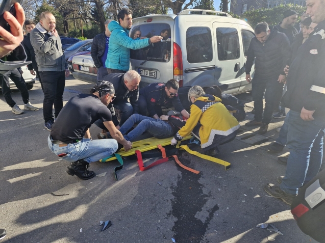 Otomobil ile motosiklet çarpıştı.. 1 yaralı…