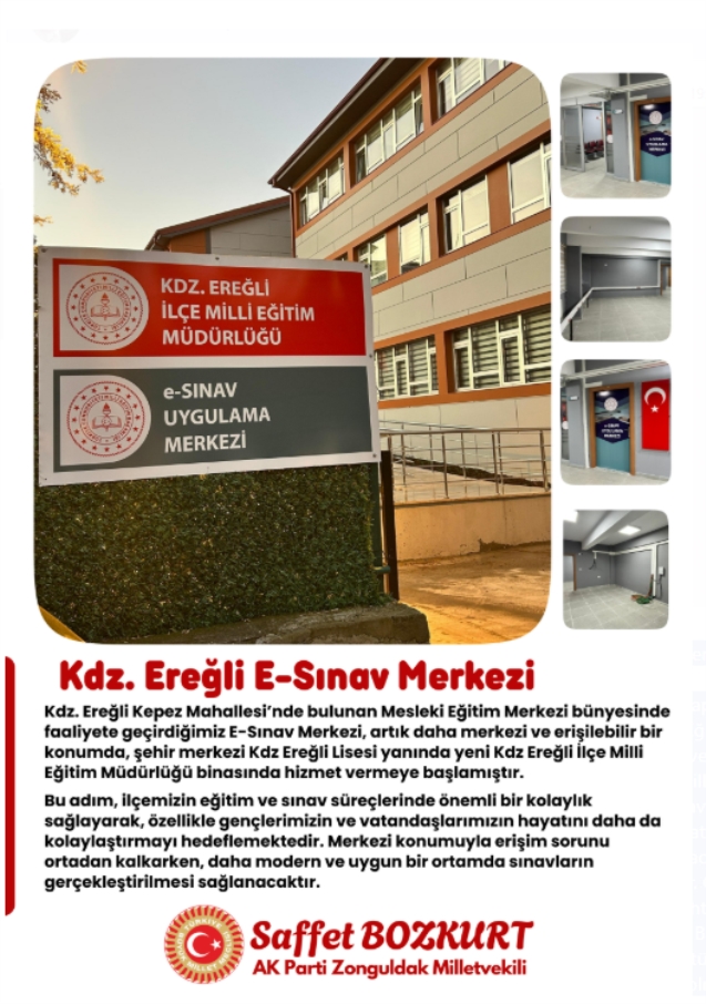 Saffet Bozkurt açıkladı… E-Sınav Merkezi Yeni Yerinde…