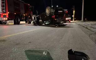 Takla atan otomobilde yangın çıktı... 1 yaralı...