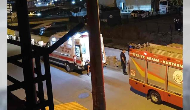 Çalışma sahasına düştü… İtfaiye kurtardı…
