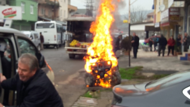 Bir anda alevler içinde kaldı…