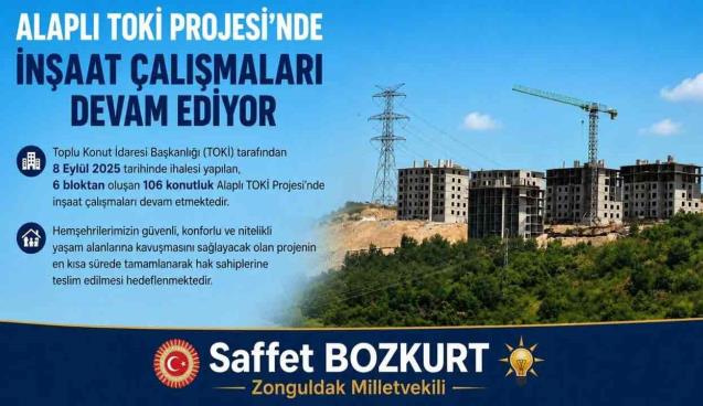 TOKİ Projesi’nde inşaat çalışmaları sürüyor…