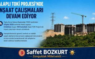 TOKİ Projesi’nde inşaat çalışmaları sürüyor…
