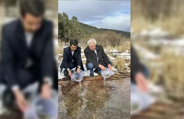 3 bin 500 adet Abant Alası yavrusu göle bırakıldı.