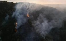 Yangının boyutu dron ile görüntülendi...