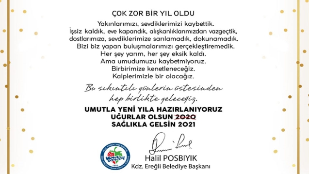 Halil Posbıyık, yeni yıl öncesi mesaj yayımladı