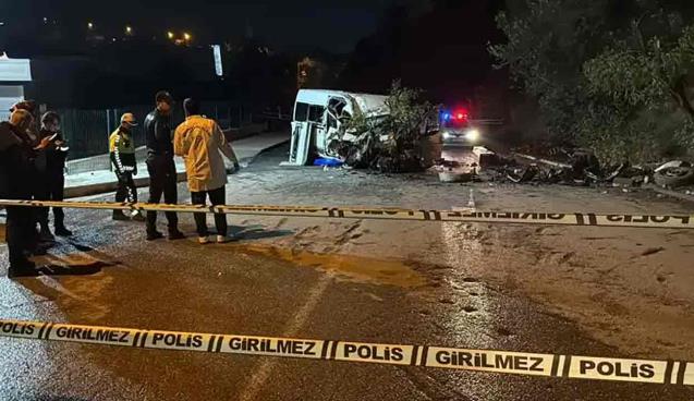 Tabela, elektrik direği ve ağaca çarptı: 6 yaralı