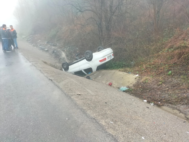 Takla atarak su kanalına uçtu...