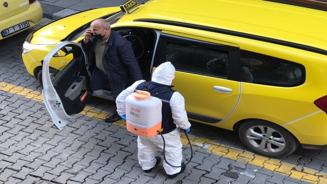 Taksilerde ve taksi duraklarında corona virüs önlemi