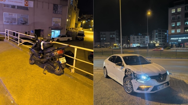Otomobil ile motosiklet çarpıştı... 1 yaralı...