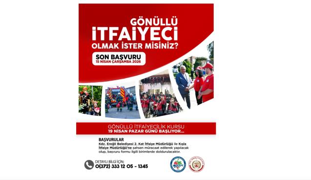 KDZ. EREĞLİ’DE 17. DÖNEM GÖNÜLLÜ İTFAİYECİ KURSU BAŞLIYOR