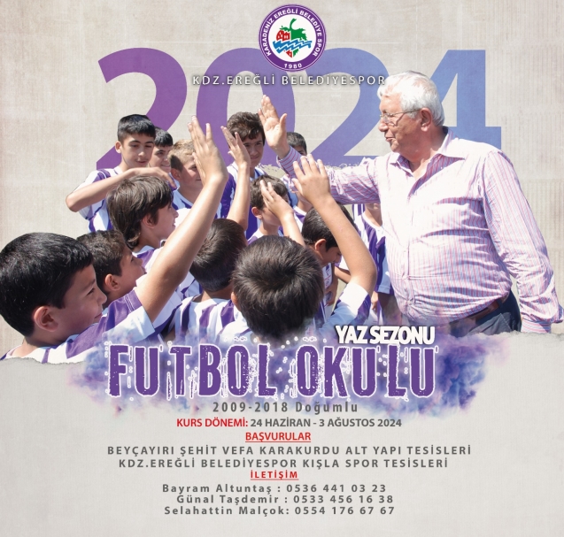 Futbol Okulu, 24 Haziran Pazartesi günü başlıyor.