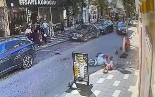 Beton dubaya çarptı…Sürücü yaralandı…Kaza kamerada